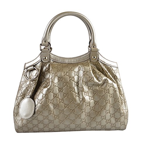 Gucci Women’s Faded Gold Leather Guccisima Print Handbag Shoulder Bag