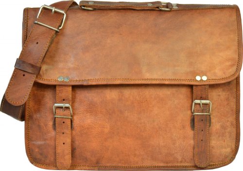 Gusti Leder nature Genuine Leather Satchel Shoulder Messenger Uni College Handbag Laptop Office Vintage Bag Unisex Natural Brown U24