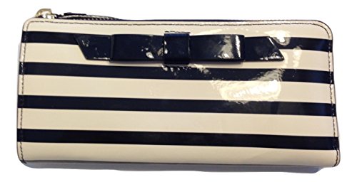 Kate Spade Chelsea Park Patent Stripe Nisha Clutch Black/Cream WLRU1913