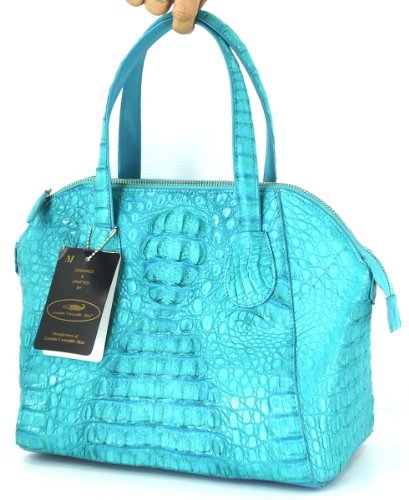 +ThaiPremiumHouse+GENUINE CROCODILE LEATHER HANDBAG CLUTCH BAG PURSE TURQUOISE BLUE NEW