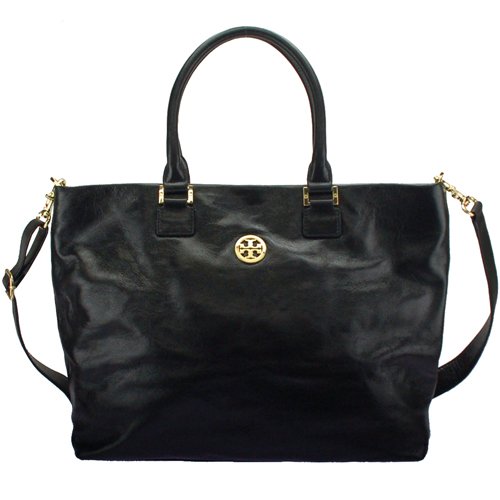 Tory Burch Leather Dena Convertiable Tote Black