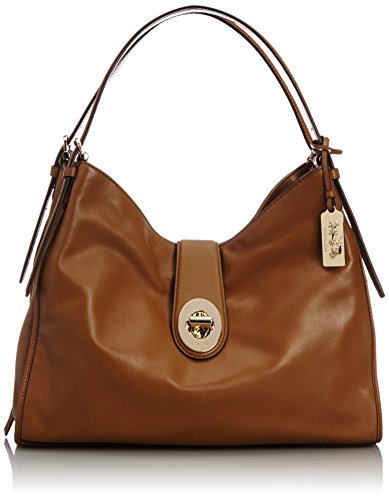 COACH 32221 Madison Carlyle Leather Shoulder Bag in Brindle Brown Gold