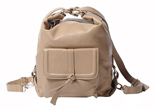Heshe New Women’s Soft Genuine Leather Shoulder Bag Tote Top-handle Handbag Hobo Cross Body Purse Backpack Stachel School Style