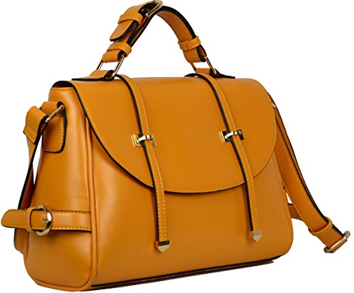 Heshe New Europe Style Genuine Leather Tote Cross Body Shoulder Bag Handbag for Women