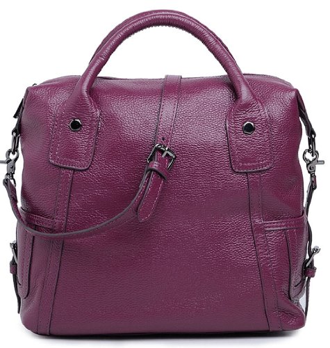 Heshe Women’s Genuine Leather Casual Collection Shoulder Bag Satchel Tote Top-handle Cross Body Handbag Hot
