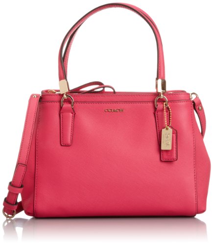 Coach Madison Mini Christie Carryall in Saffiano Leather Pink Ruby 30402