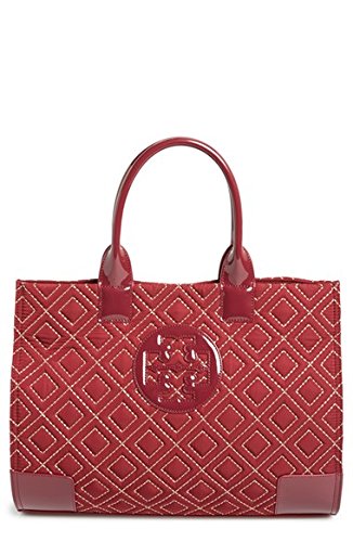 Tory Burch Ella Quilted Tote Cabernet/ Gold Handbag Bag New Tory Burch Ella Quilted Tote Cabernet/ Gold Handbag Bag New