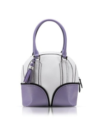 Pineider 1774 Limited Edition Mini Bowling Leather Bag white/lilac