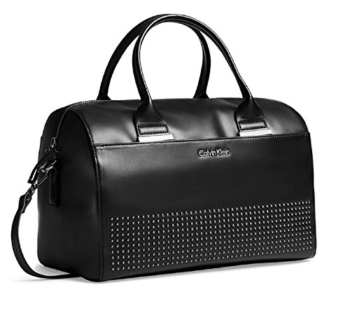 Calvin Klein Claire City Sleek Barrel Satchel Bag Handbag (Black)
