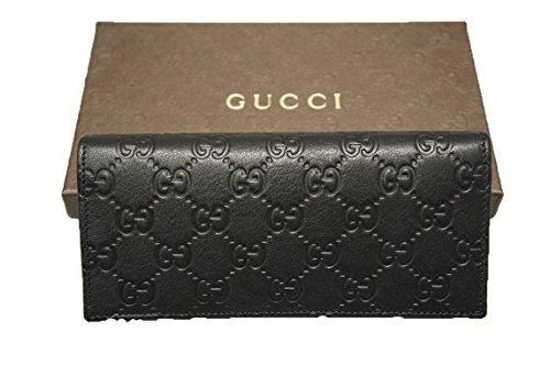 Gucci Women’s GG Guccissima Black Leather Continental Wallet Clutch