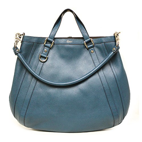 Gucci Teal Leather Abbey Convertible Tote Bag 268641