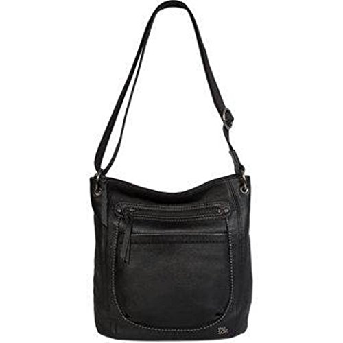 The Sak Black Leather Adjustable Crossbody Handbag