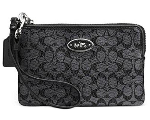 Coach Small L-zip Wristlet in Signature Coated Canvas 52436