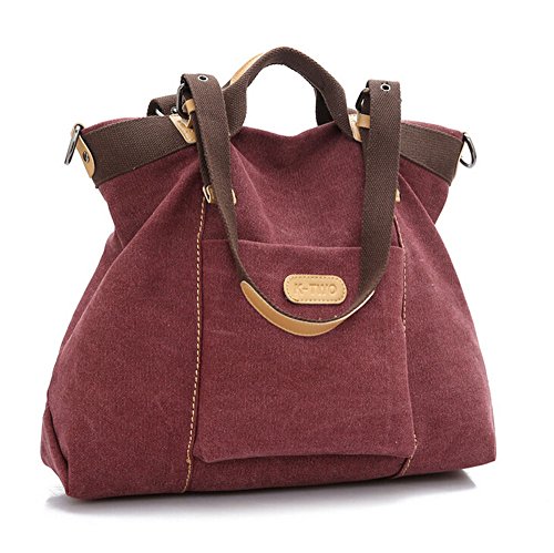KISS GOLD(TM) Canvas Casual Shopper Travel Tote Hobo Handbag Shoulder Bag