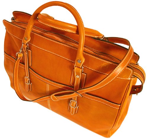 Floto Casiana Tote in Orange Leather – luggage, travel bag, leather bag