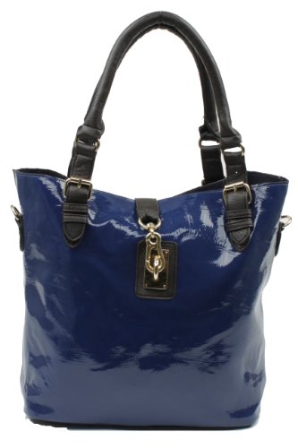 Scarleton Large Patent Synthetic Leather Tote H1045