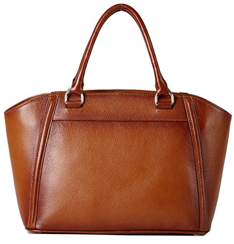 Heshe Luxury Cowhide Top Layer Soft Leather Top-handle Shoulder Handbag for Business