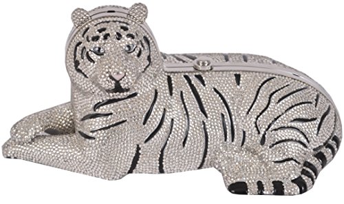 Kate Spade Women’s Place Your Bets Rhinestone Crystal Siberian Tiger Clutch