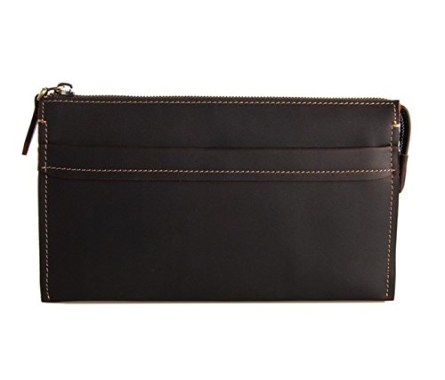 Fenarzo Unisex Leather Clutch Handbag Travel Wallet Card Phone Wristlet Purse