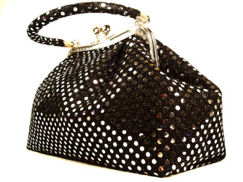 Handbag by WiseGloves Eve Metallic Black Handbag Evening Dress Bag Clutch Purse