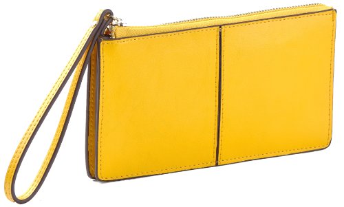 Heshe Women Soft Genuine Leather Zipper Arround Clutch Long Wallet Everning Purse Case Handbag with Wrist Strap