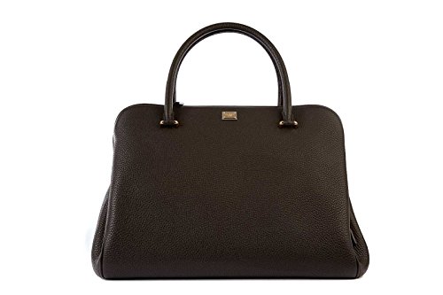 DOLCE&GABBANA women’s leather handbag shopping bag purse brown