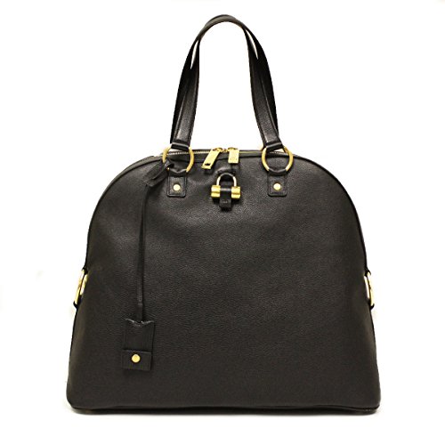 Yves Saint Laurent YSL Black Oversized Muse Leather Satchel Bag 368220