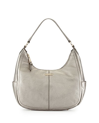 Cole Haan Amherst Small Round Leather Hobo Shoulder Bag, Pewter, One Size