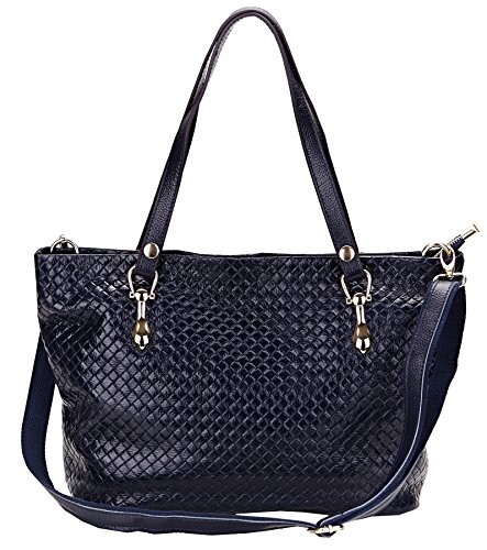 Heshe Lady’s 100% Genuine Leather Simple Style Lichee Tote Top Handle Shoulder Crossbody Bag Satchel Purse Handbag for Women