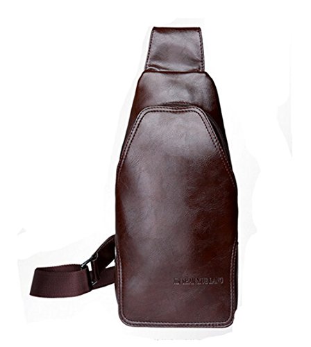 Melife® Brown Leather Satchel Bag Crossbody Bag for Men and Women