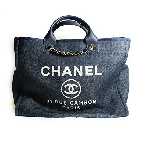 [CHANEL] 2014P Deauville Canvas Large Tote Bag