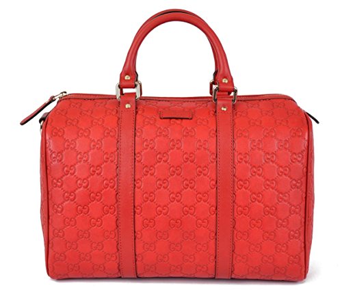 Gucci Women’s 265697 Red Leather GG Guccissima Boston Satchel Purse