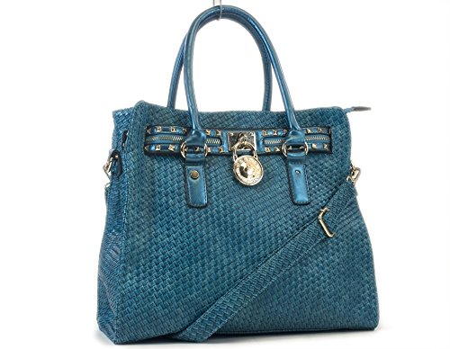 Arcadia Fashion Shoulder Handbag With Round Lock (Blue) SU6088-BL