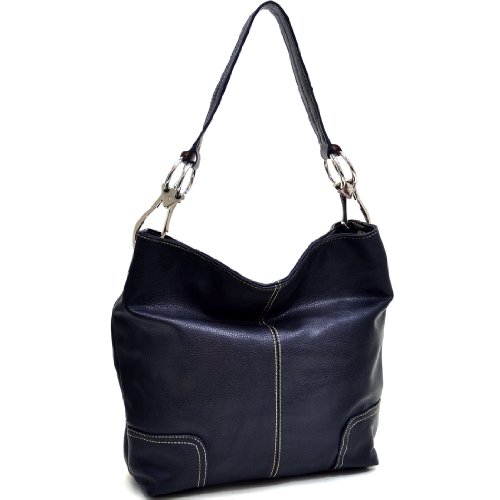 Dasein Classic Solid Color / Weave Texture / Polka Dot Corner Patched Hobo Shouler Bag Handbag