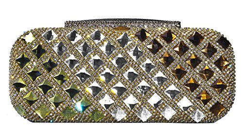 George Versailles Crystal Clutch Baguette Bag Purse Women Evening Handbag with Detachable Chain