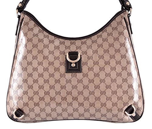 Gucci Women’s 268636 Large Crystal Canvas GG Guccissima D Ring Abbey Purse