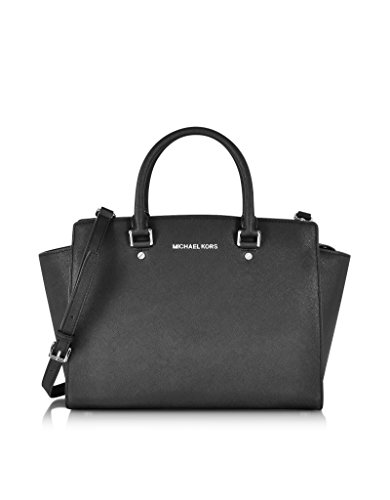 MICHAEL Michael Kors Large Selma in Black with Silver Hardware