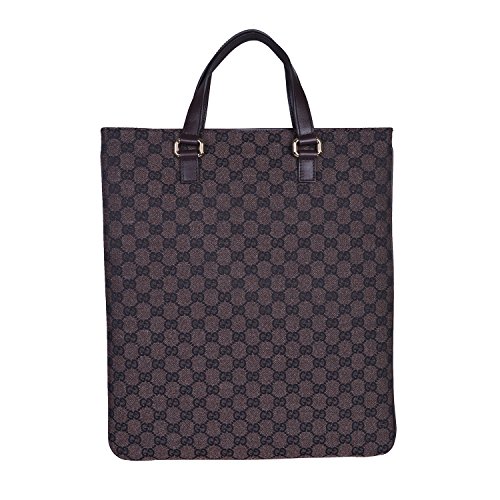 Gucci Women’s Brown Canvas Leather Trimmed Guccissima Print Tote Handbag Bag