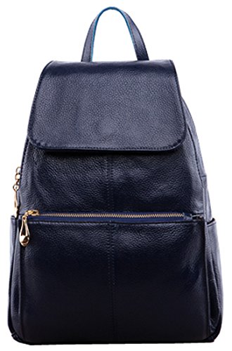 Heshe Women’s 100% Genuine Leather Multi-zippered Fashion Tote Top Handle Bag Backpack Purse Handbag for Ladies