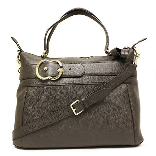 Gucci 336662 Gucci Broadway GG Buckle Brown Leather Shoulder Tote Bag 336662