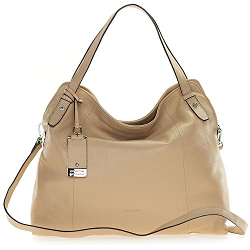 Cromia Italian Made Nude Beige Buttersoft Leather Satchel Shoulder Bag