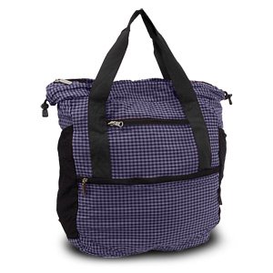 New Travelon Stow-Away Convertible Tote or Backpack Duo (Eggplant/Purple Plaid)