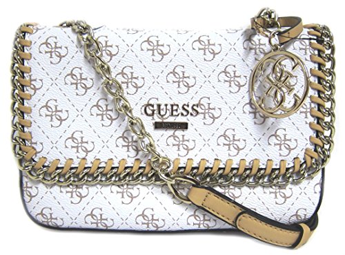 GUESS Confidential Logo Chain Crossbody Bag, White
