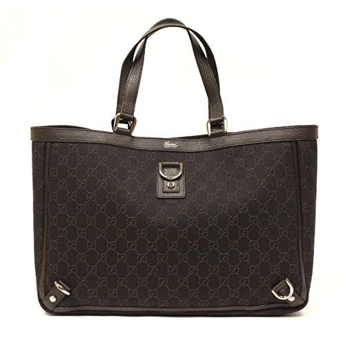Gucci Brown Denim Abbey D Ring Large Tote Bag Handbag 293580