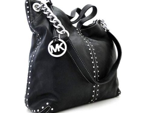 Michael Kors Black Leather Uptown Astor Large Satchel Tote Handbag