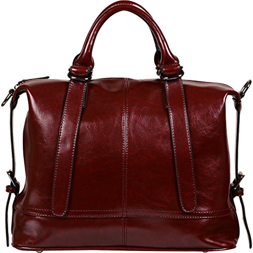 Yahoho Women’s Genuine Leather Top Handle Handbag Cross Body Shoulder Bag Fit IPAD