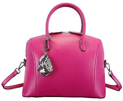 Heshe New Genuine Leather Lady’s Casual Fashion Top Handle Tote Crossbody Shoulder Bag Satchel Purse Handbag for Women