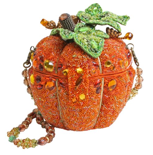 Mary Frances After Midnight Orange Pumpkin Convertible Clutch Handbag