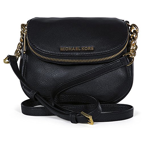 Michael Kors Beford Leather Flap Crossbody Bag Purse Black