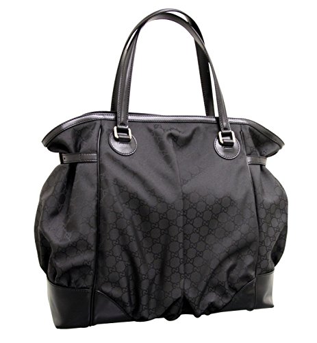 Gucci Full Moon Black Nylon Tote Handbag Purse Large Bag 257290